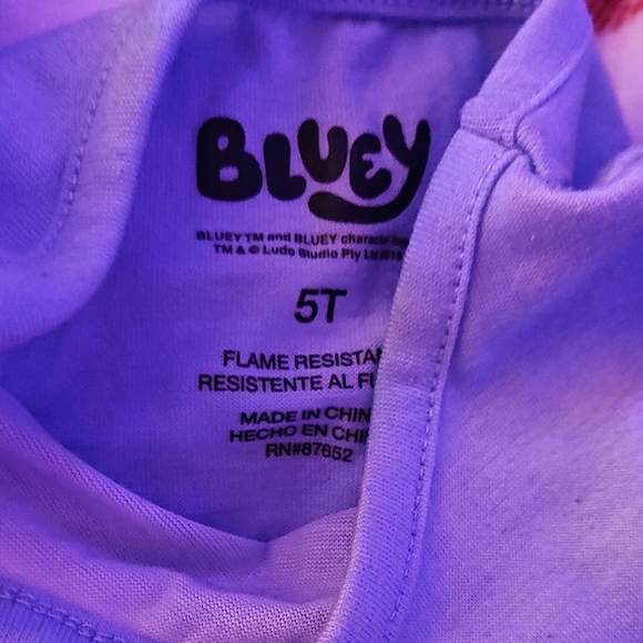 Lucy Kids Nightgown - Blue with Cartoon Characters - Picture 2 of 4